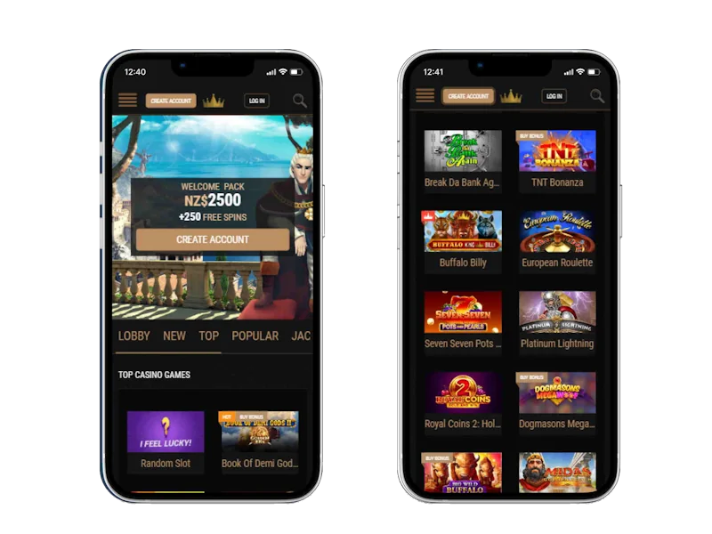 King Billy Casino mobile vers